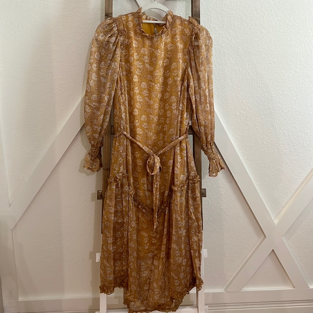 Mustard floral maxi dress